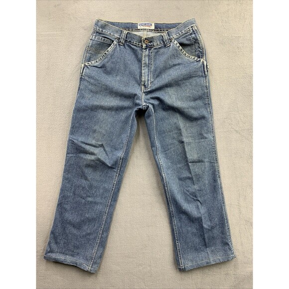 Old Navy Brand Painters Denim Jeans Men's No Size Tag 34X29 Construction Work - Picture 1 of 16